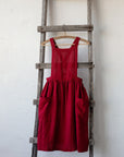 Cherry Midi Cross Back Linen Pinafore
