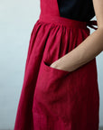 Cherry Midi Cross Back Linen Pinafore