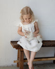 White Linen Pinafore Linen Dress