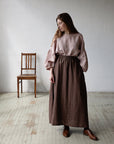 Cacao Paris Long Linen Skirt