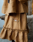 Mustard Ruffle Linen Skirt