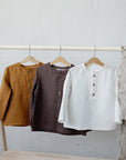 Mustard Long Sleeve Button Linen Shirt