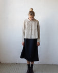 Natural Peter Pan Linen Collar Linen Jacket