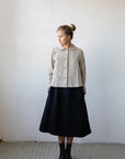 Natural Peter Pan Linen Collar Linen Jacket