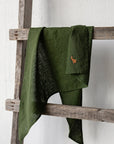 Forest Green Linen Scarf