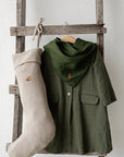 Forest Green Linen Scarf