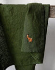 Forest Green Linen Scarf