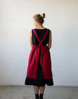 Cherry Midi Cross Back Linen Pinafore