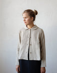 Natural Peter Pan Linen Collar Linen Jacket