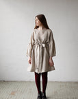 Natural Short Kimono Linen Dress