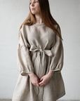 Natural Short Kimono Linen Dress