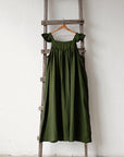 Forest Green Prairie Linen Dress