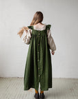 Forest Green Prairie Linen Dress
