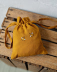 Two Bees Pouch Linen Bag