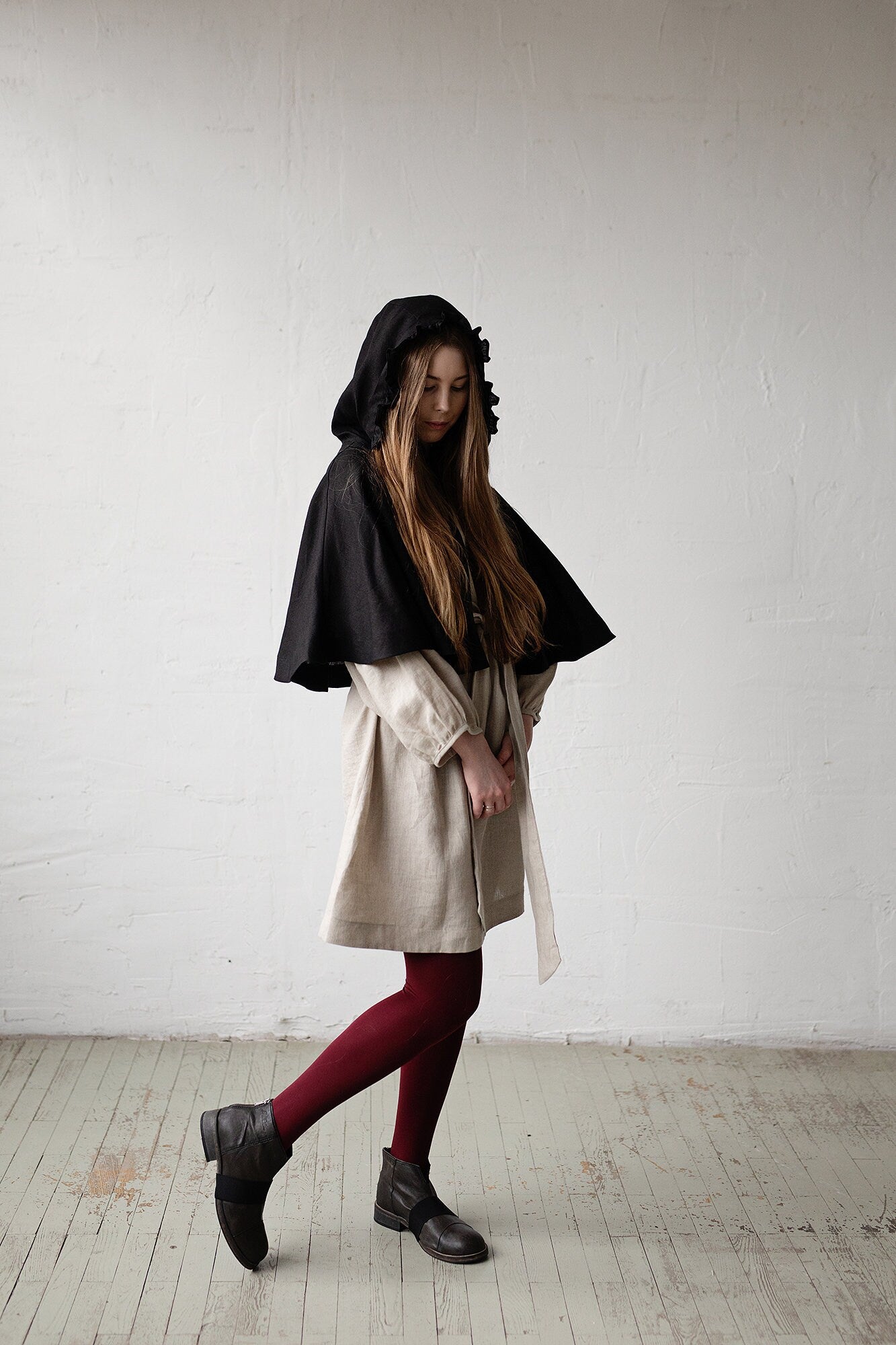 Little Red Riding Hood Linen Cape