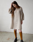 Natural Short Kimono Linen Dress