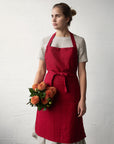 Cherry Traditional Linen Apron