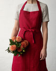 Cherry Traditional Linen Apron