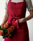 Cherry Traditional Linen Apron