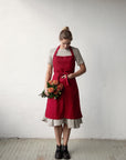 Cherry Traditional Linen Apron