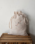 Cherry Blossom Pouch Linen Bag