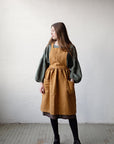 Mustard Midi Cross Back Linen Pinafore