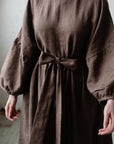 Cacao Kimono Linen Dress