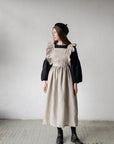 Natural Long Vintage Linen Apron