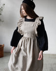 Natural Long Vintage Linen Apron