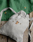 Rabbit and Bees Linen Backpack
