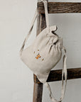 Rabbit and Bees Linen Backpack