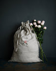 Vintage Rose Pouch Linen Bag