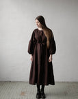 Chocolate Kimono Linen Dress