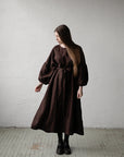 Chocolate Kimono Linen Dress