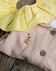Peach Midi Linen Coat