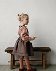 Cacao Cross Back Linen Pinafore