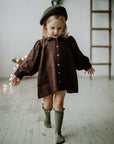 Chocolate Linen Tunic Dress