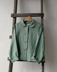 Mint Peter Pan Linen Collar Linen Jacket