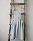 Baby Blue Midi Cross Back Linen Pinafore
