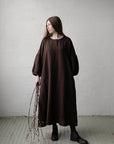 Chocolate Kimono Linen Dress
