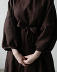 Chocolate Kimono Linen Dress