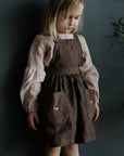Cacao Cross Back Linen Pinafore