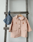 Peach Midi Linen Coat