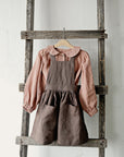 Cacao Cross Back Linen Pinafore