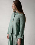Mint Peter Pan Linen Collar Linen Jacket