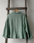 Mint Peter Pan Linen Collar Linen Jacket