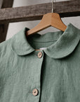 Mint Peter Pan Linen Collar Linen Jacket