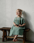 Mint Summer Linen Dress