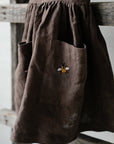 Cacao Cross Back Linen Pinafore