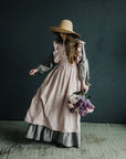 Baby Pink Long Vintage Linen Apron